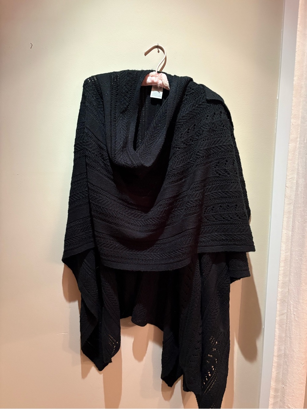 Ralph Lauren Black Ribbed Knit shawl